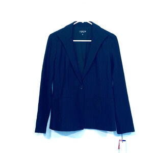 J'Envie Blazer Size 6 Black Blue Pinstripe Business Career Minimalist NEW USA